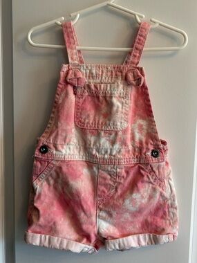 Levi's Pink Tie-Dye Short Overalls 18mo